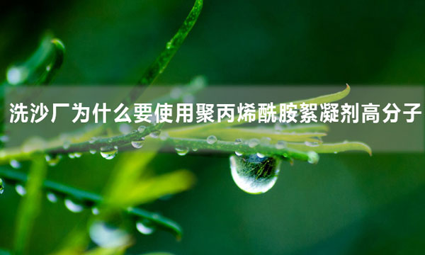 洗沙廠為什么要使用聚丙烯酰胺絮凝劑高分子？