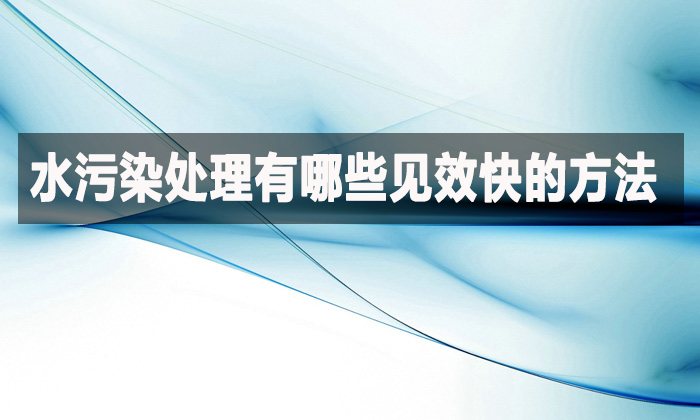 水污染處理有哪些見效快的方法?